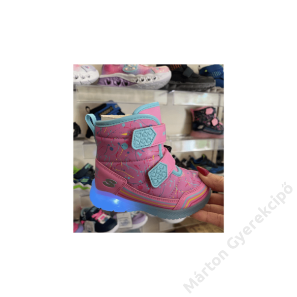 Skechers Power Paint S Lights, rózsaszín - Kislány Hótaposó