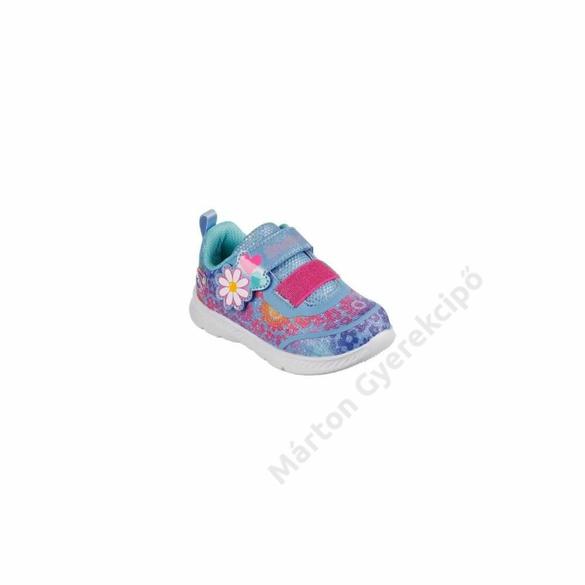 Skechers Comfy Flex 2.0 - Dancing Daisy - vídám virágos kislány sportcipő, kék
