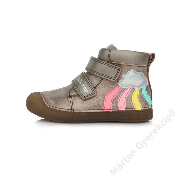 D.D.Step Kislány fluoreszkáló zárt cipő, bronz